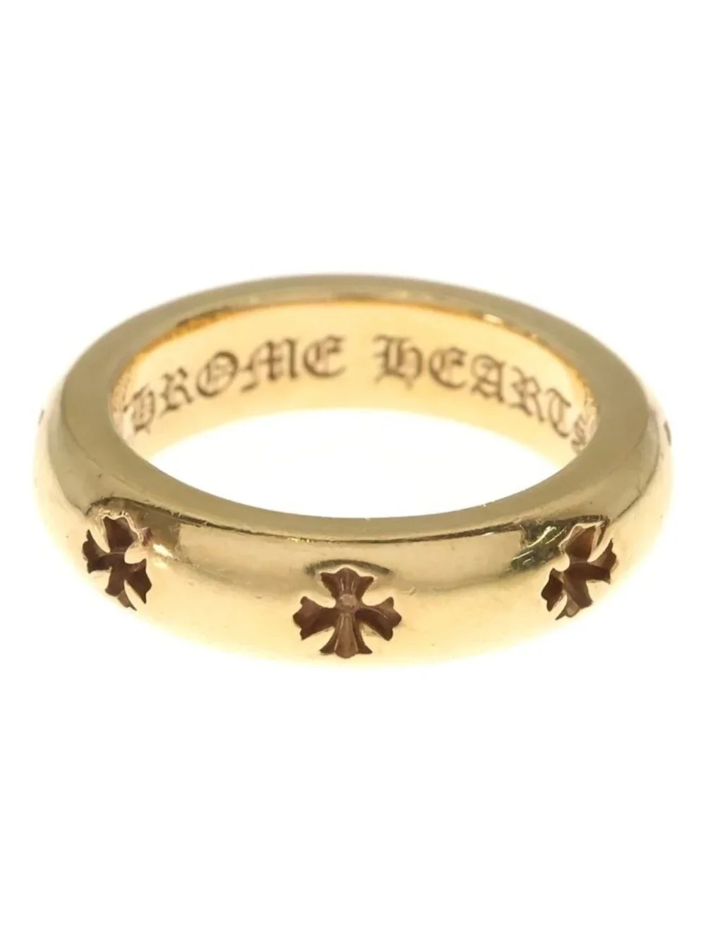 Chrome Hearts 22k Negative CH Plus 22k Tee Gold Ring